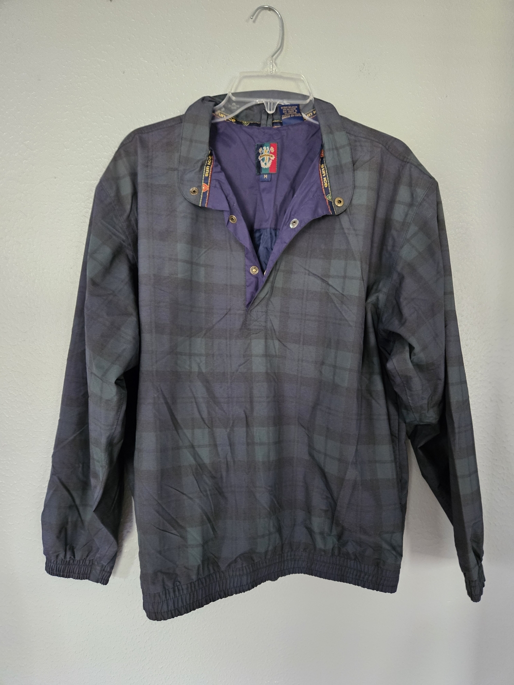 vintage Sunice plaid pullover jacket. Size M